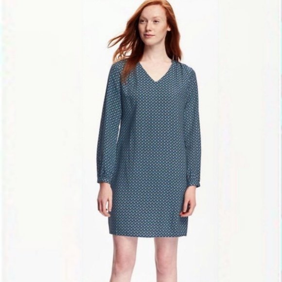 Old Navy Dresses & Skirts - 3/$25 Old Navy Teal Floral V-Neck Shift Dress